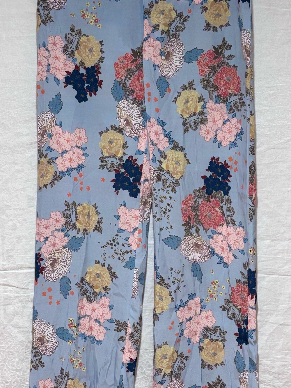 SMYTHE Floral Print Trousers Pants Blue Size 4